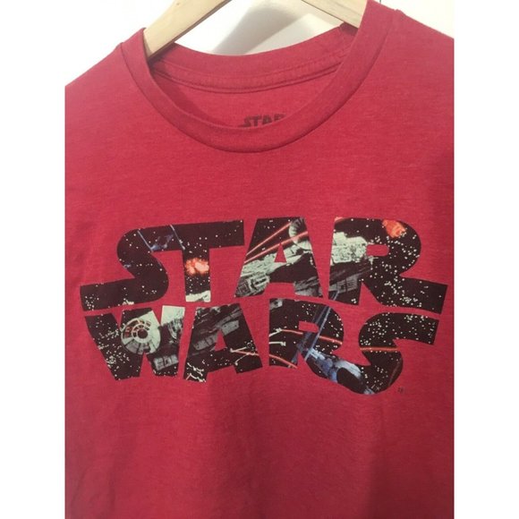 STAR WARS LOGO t-shirt by STAR WARS Millennium Falcon Within‎ Letters Men Sz M - Picture 1 of 4